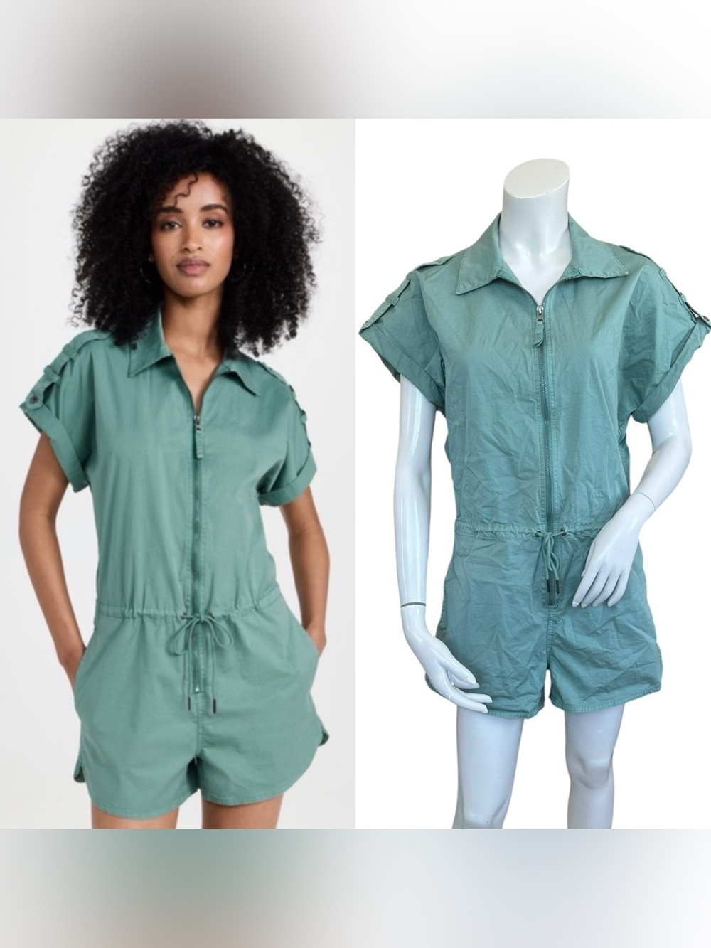 Pistola “Meg” Zipper Front Short Cuff Sleeve Painters Suit Romper Size Small